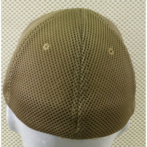 Highland Tactical Tan Mesh Back Cap With Embroidered American Flag - Picture 3 of 8